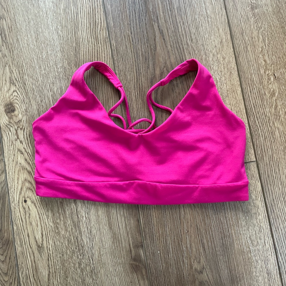 Women's Hot Pink Strappy Bralette - Seamless Comfort